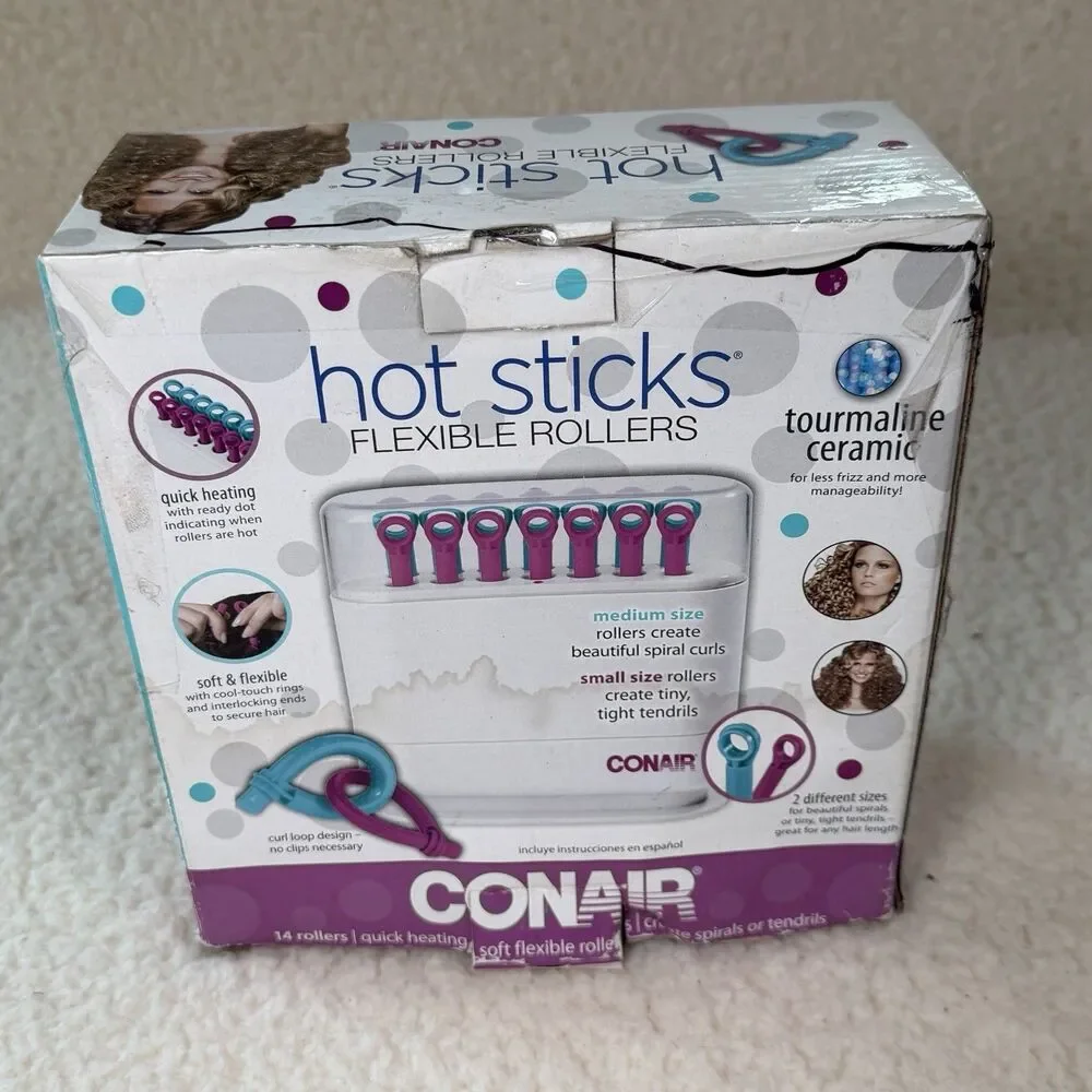 Vintage Conair Hot Sticks Flexible Heated Rollers 14 Count Model HS18WR